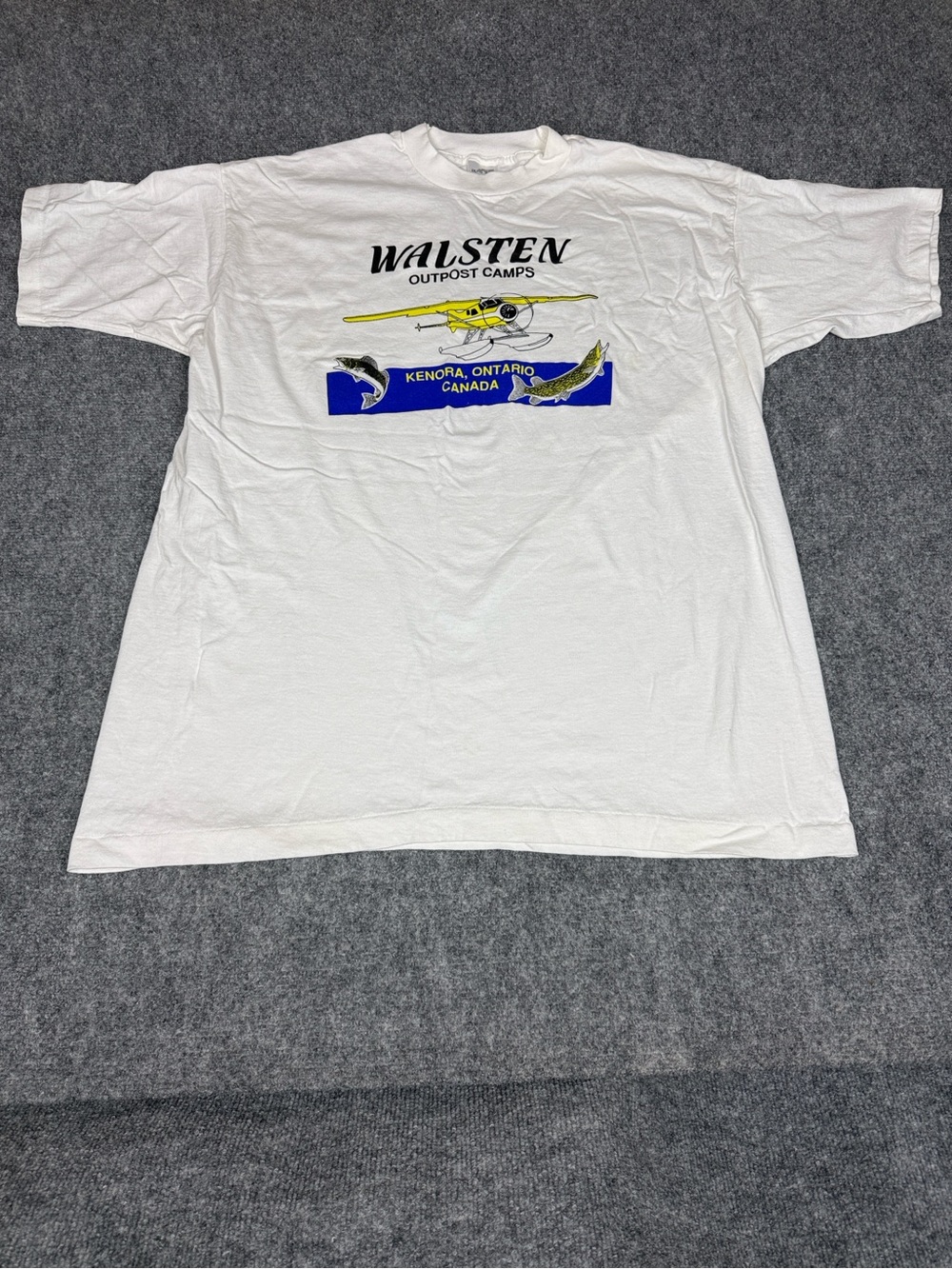 Fruit of the Loom White Short-Sleeve Walsten Outpost Camps Graphic Tee